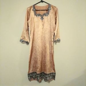 Vintage silk peach mirrored tunic/dress